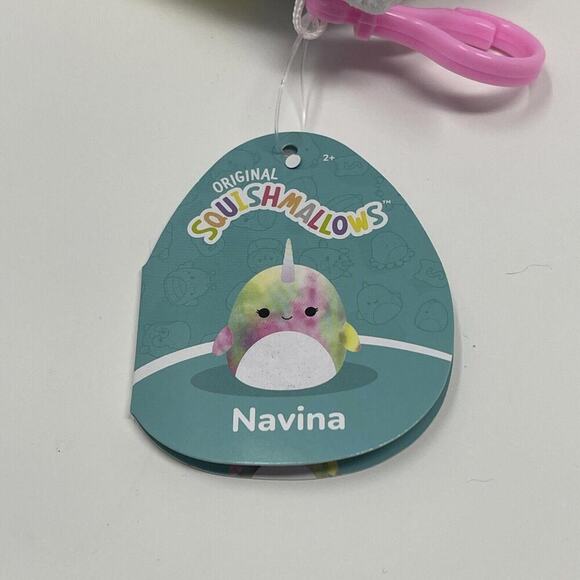 Squishmallow Navina The Narwal 3.5" Clip-On Plush Brand New With Tags - Picture 3 of 3